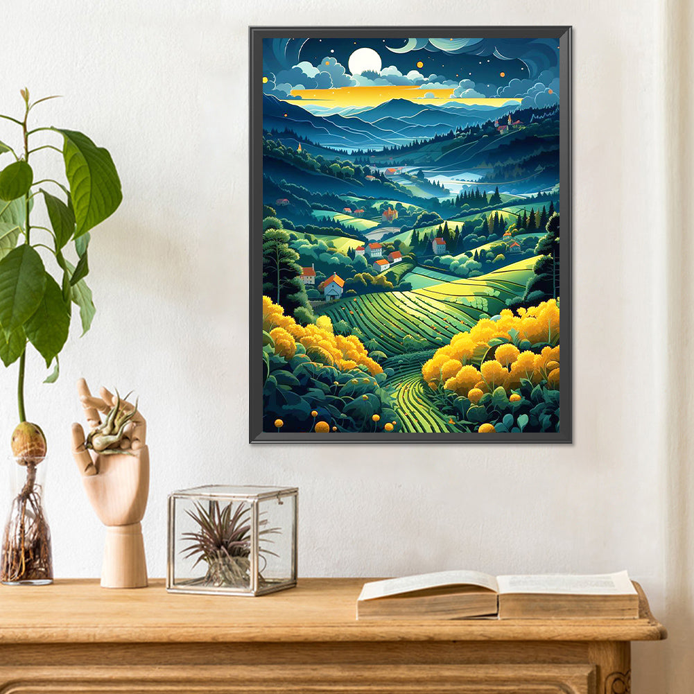 Yuexia Pastoral Town - Full Round Drill Diamond Painting 30*40CM