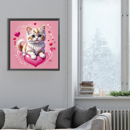 Valentine Love Kitten - Full Round Drill Diamond Painting 30*30CM