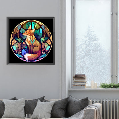 Fox Glass Painting - Full Round Drill Diamond Painting 30*30CM