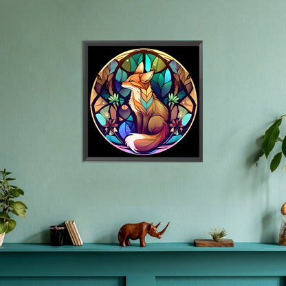 Fox Glass Painting - Full Round Drill Diamond Painting 30*30CM