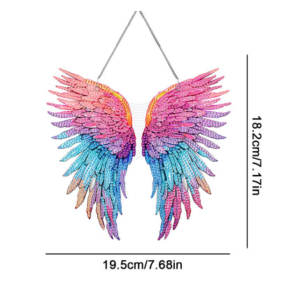 Acrylic Single-Sided 5D DIY Diamond Painting Hanging Pendant (Colorful Feathers)