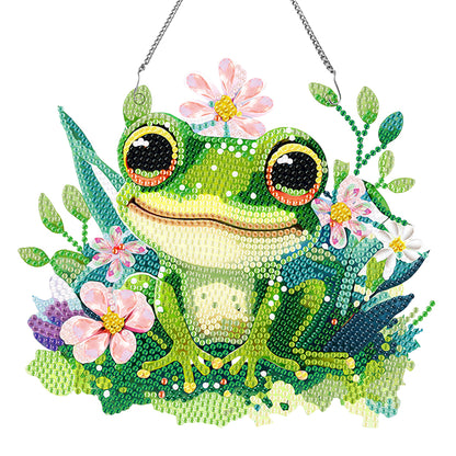 Acrylic Single-Sided Diamond Painting Hanging Pendant for Home Wall Decor (Frog)