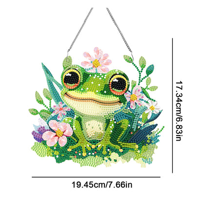 Acrylic Single-Sided Diamond Painting Hanging Pendant for Home Wall Decor (Frog)