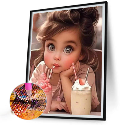 Sweet Cool Girl - Full Round Drill Diamond Painting 40*50CM