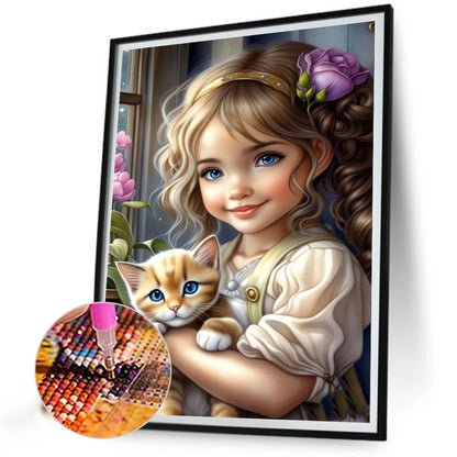 Sweet Cool Girl - Full Round Drill Diamond Painting 40*50CM