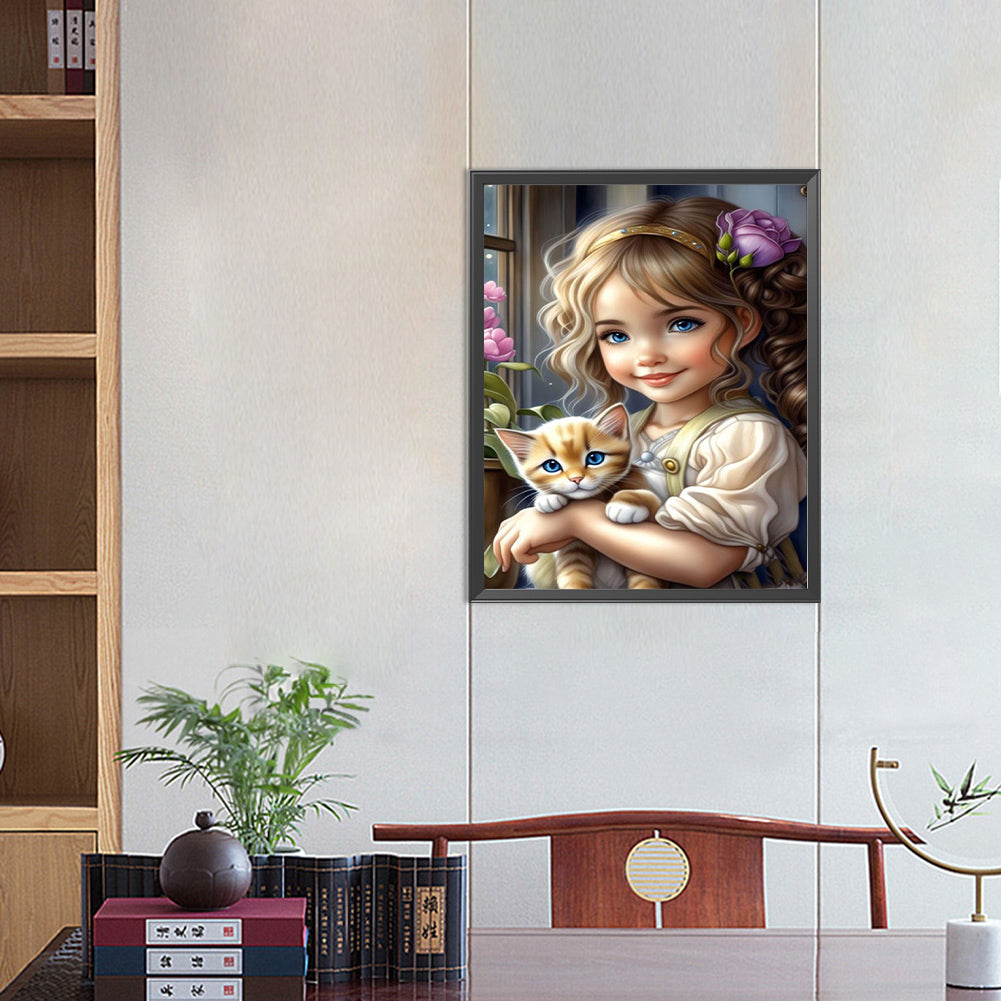 Sweet Cool Girl - Full Round Drill Diamond Painting 40*50CM