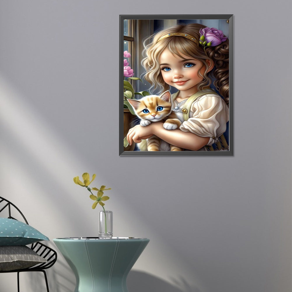 Sweet Cool Girl - Full Round Drill Diamond Painting 40*50CM