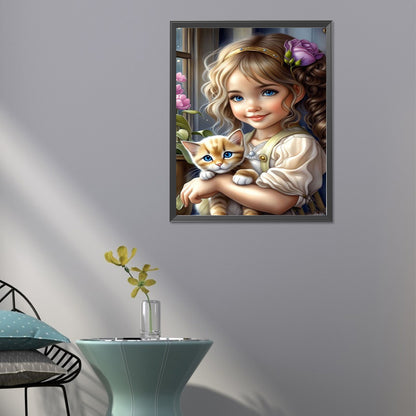 Sweet Cool Girl - Full Round Drill Diamond Painting 40*50CM