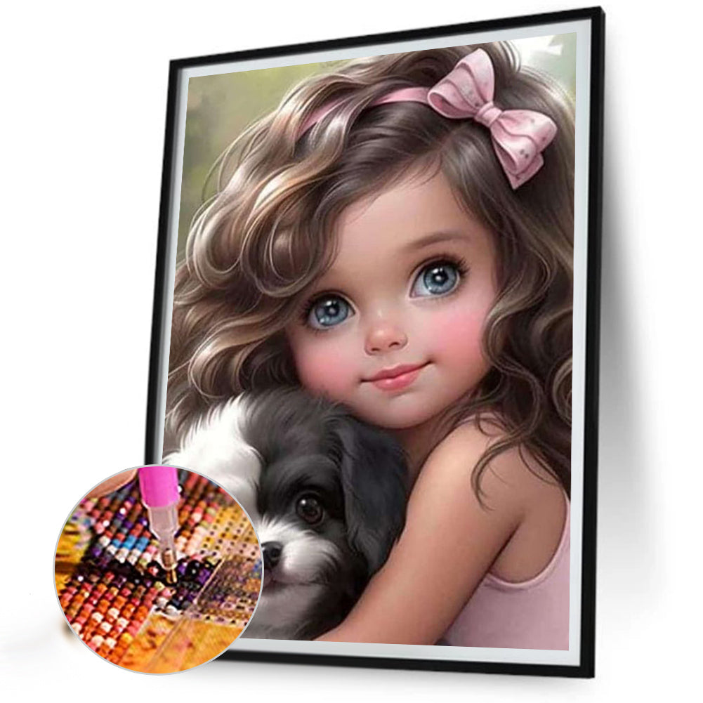 Sweet Cool Girl - Full Round Drill Diamond Painting 40*50CM