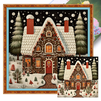 Winter House - 14CT Stamped Cross Stitch 50*50CM