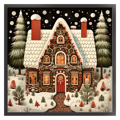 Winter House - 14CT Stamped Cross Stitch 50*50CM