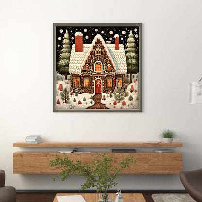 Winter House - 14CT Stamped Cross Stitch 50*50CM