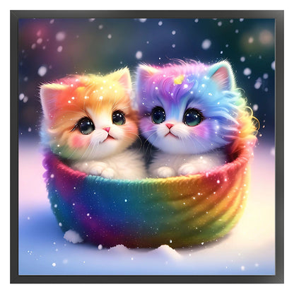 Colorful Kitten - 11CT Stamped Cross Stitch 50*50CM