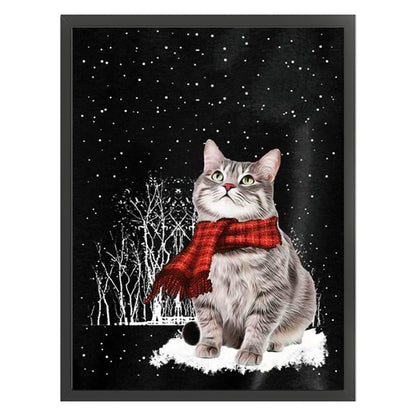 Winter Kitten - 11CT Stamped Cross Stitch 40*55CM