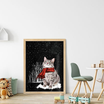 Winter Kitten - 11CT Stamped Cross Stitch 40*55CM