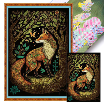 Fox Under Tree - 11CT Stamped Cross Stitch 40*60CM