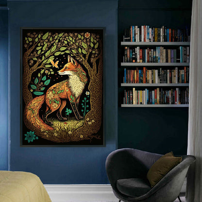 Fox Under Tree - 11CT Stamped Cross Stitch 40*60CM