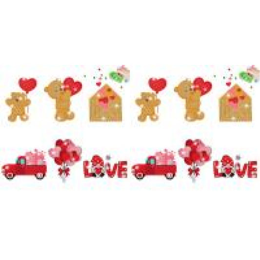 6 Pcs Valentine Diamond Painting Sticker Gem Sticker for Boy Girls Gift (Bear)