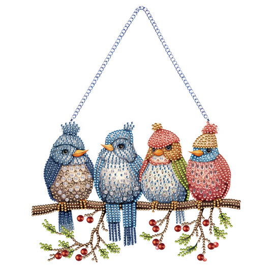 Acrylic Birds on Branch Single-Sided 5D DIY Diamond Painting Hanging Pendant