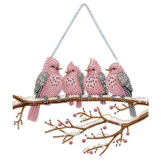 Acrylic Birds on Branch Single-Sided 5D DIY Diamond Painting Hanging Pendant