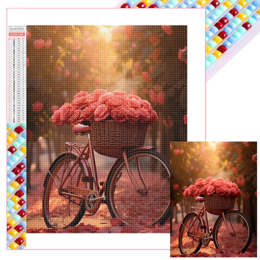 Rose Bike - Full Square Drill Diamond Painting 30*40CM