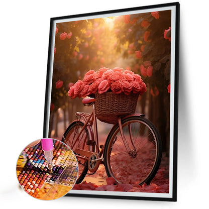 Rose Bike - Full Square Drill Diamond Painting 30*40CM