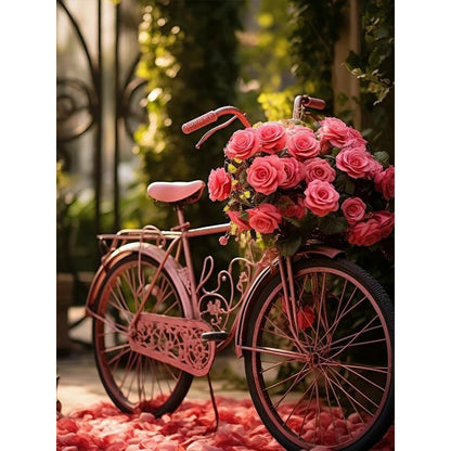 Rose Bike - Full Square Drill Diamond Painting 30*40CM