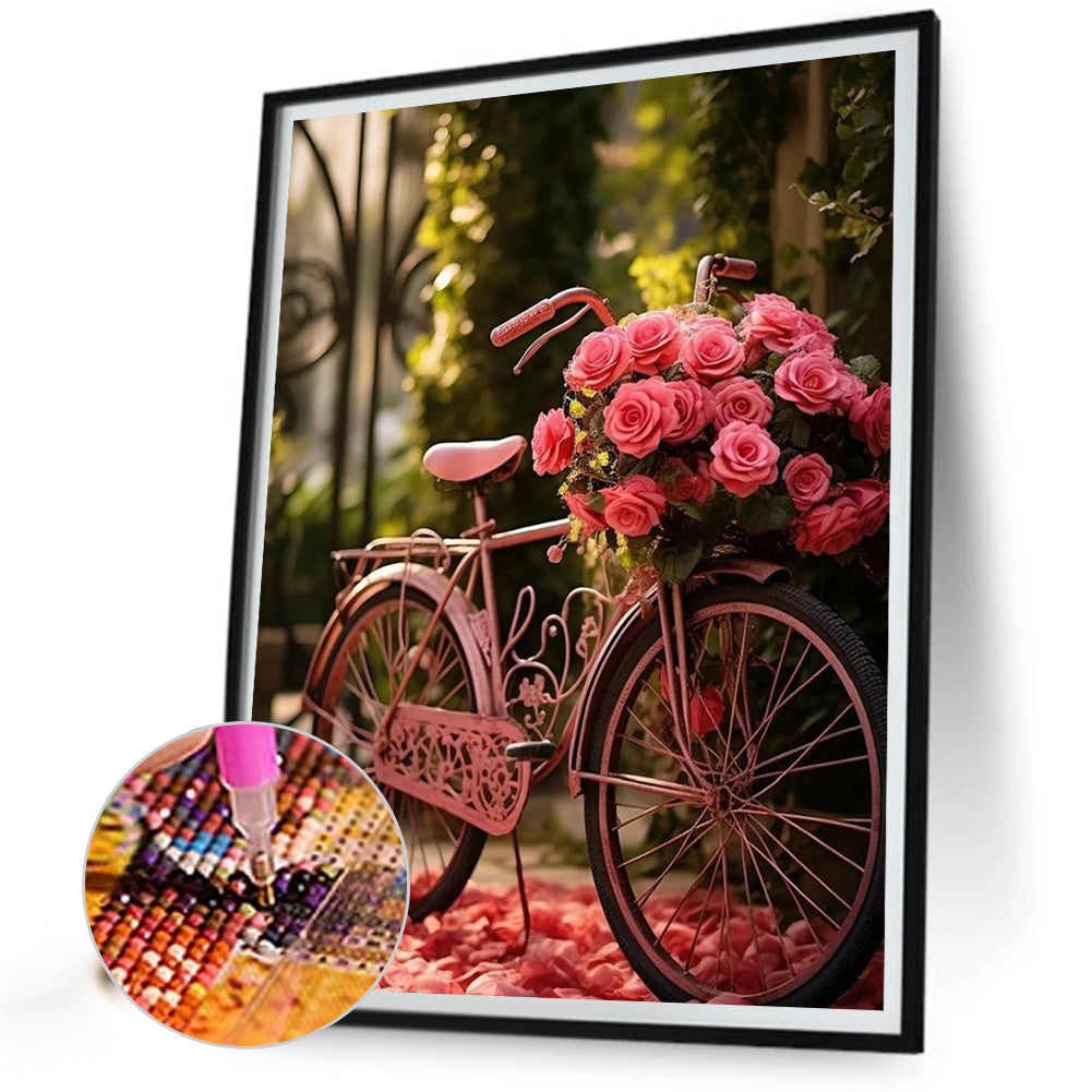 Rose Bike - Full Square Drill Diamond Painting 30*40CM