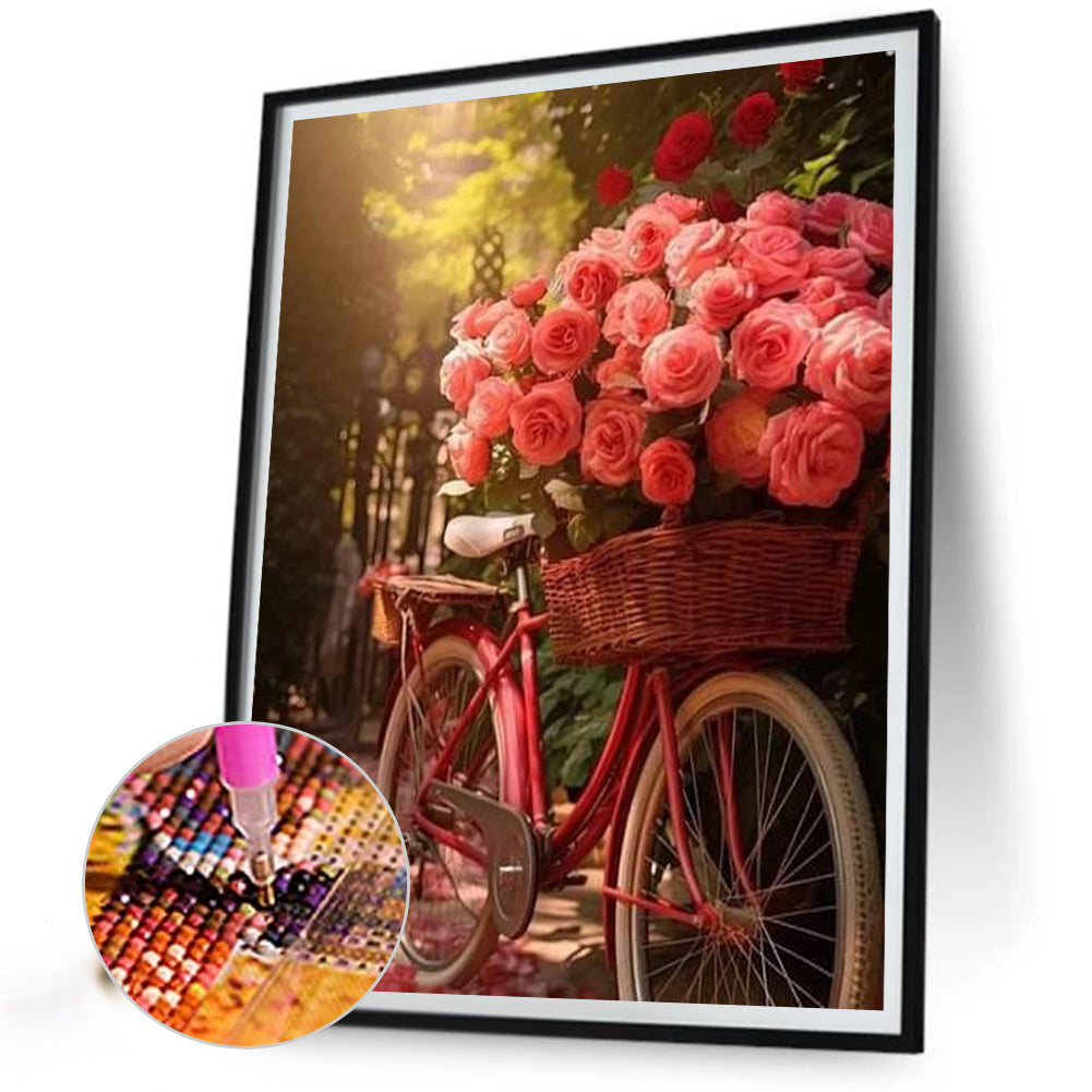 Rose Bike - Full Square Drill Diamond Painting 30*40CM