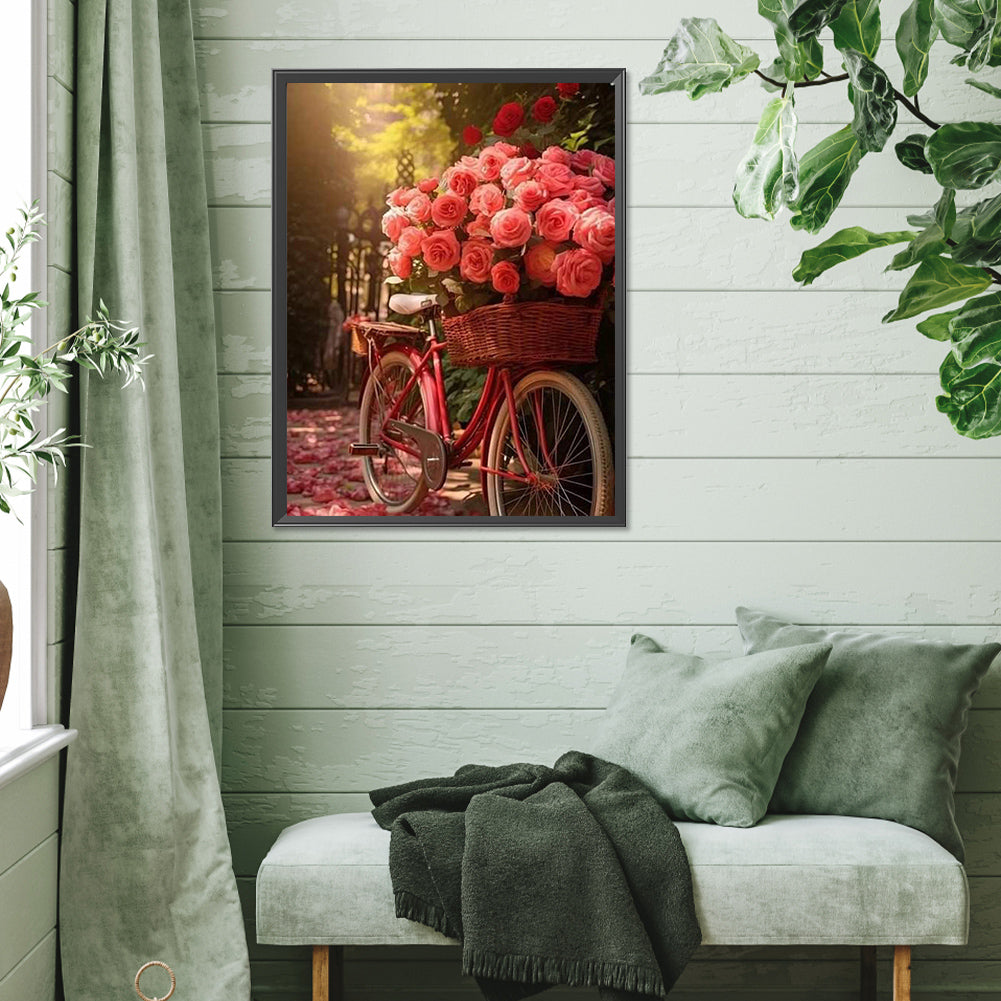 Rose Bike - Full Square Drill Diamond Painting 30*40CM