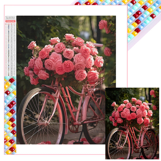 Rose Bike - Full Square Drill Diamond Painting 30*40CM