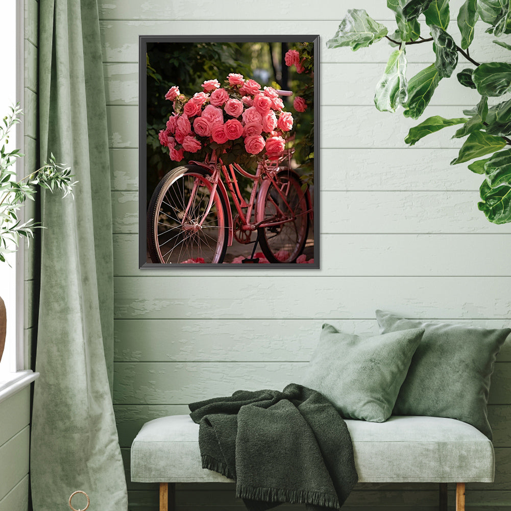 Rose Bike - Full Square Drill Diamond Painting 30*40CM