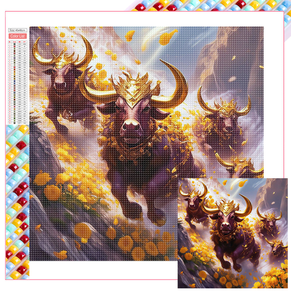 Galloping Taurus - Full Square Drill Diamond Painting 40*40CM