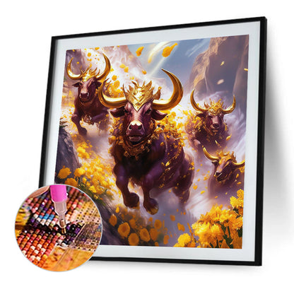 Galloping Taurus - Full Square Drill Diamond Painting 40*40CM