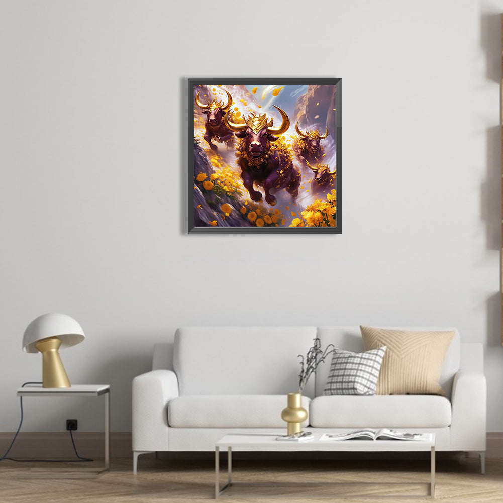 Galloping Taurus - Full Square Drill Diamond Painting 40*40CM