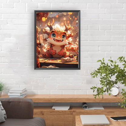 Chinese Zodiac Sign Dragon - Full Round Drill Diamond Painting 30*40CM