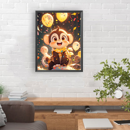 Twelve Zodiac Signs: Monkey - Full Round Drill Diamond Painting 30*40CM