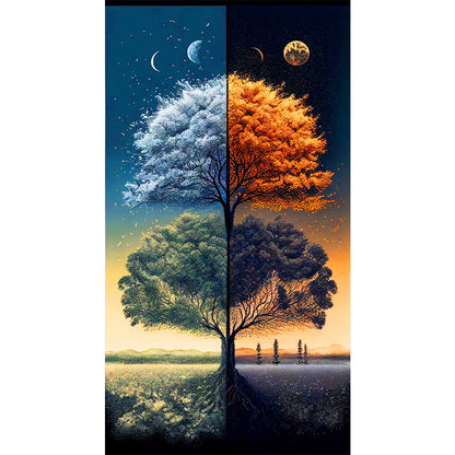 Four Seasons Tree - Full Round Drill Diamond Painting 40*70CM