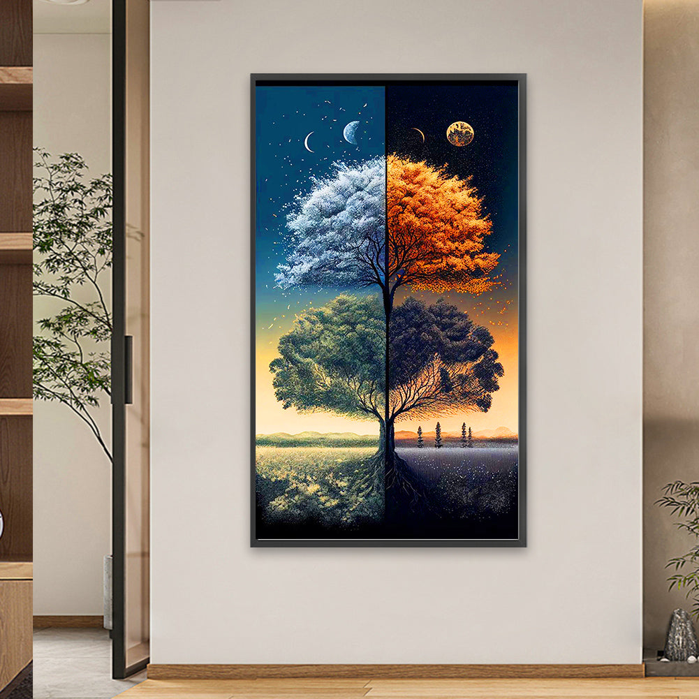 Four Seasons Tree - Full Round Drill Diamond Painting 40*70CM