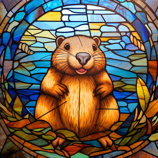 Glass Painting Beaver - Full Round Drill Diamond Painting 30*30CM