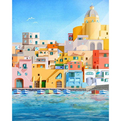 Colorful House - Full Square Drill Diamond Painting 40*50CM