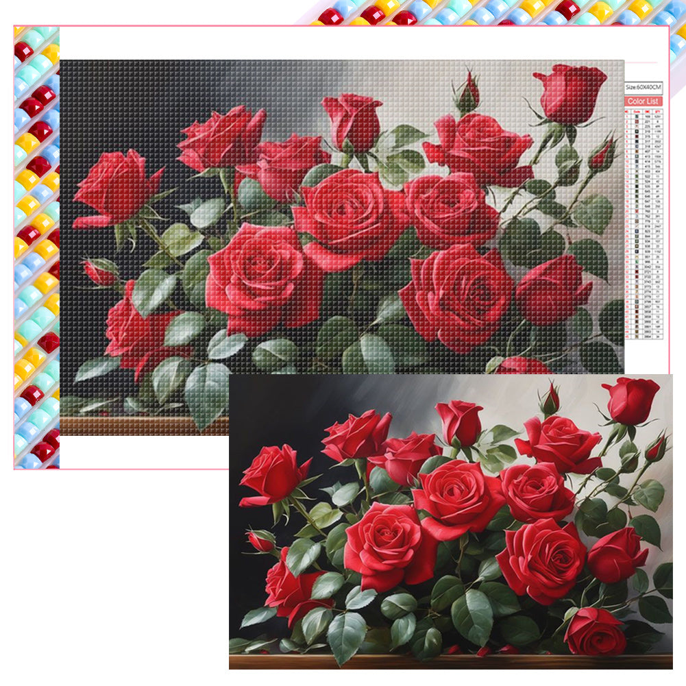 Roses - Full Square Drill Diamond Painting 60*40CM