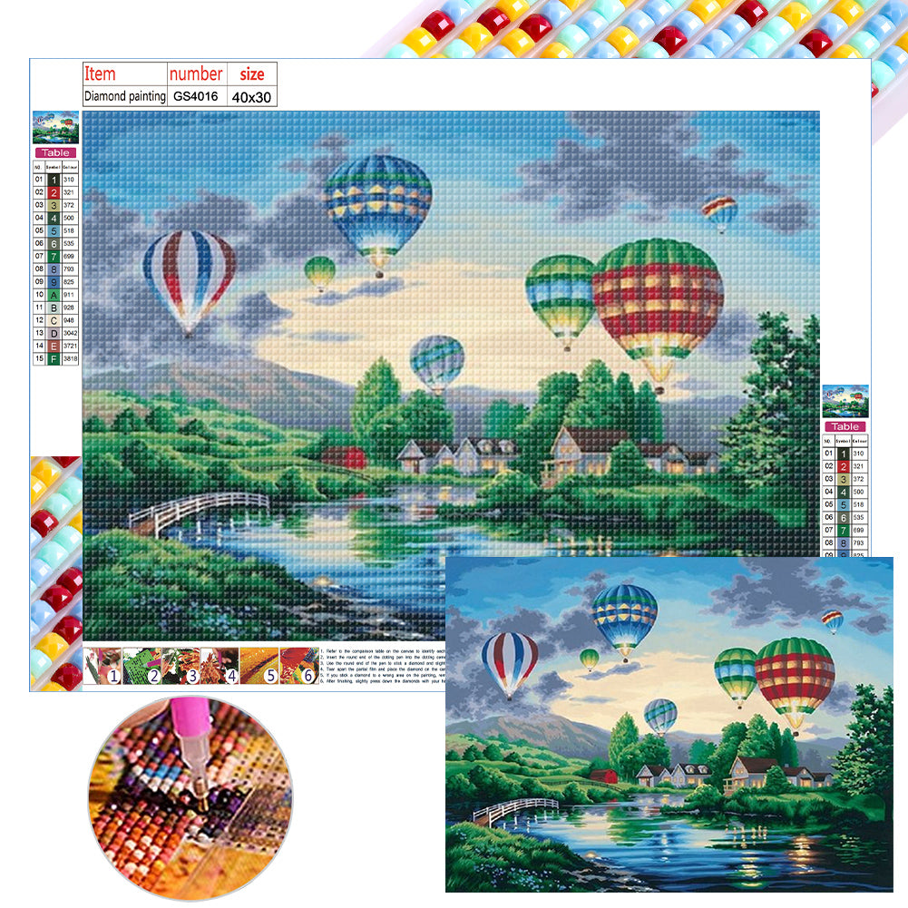 Hot Air Balloon - Full Square Drill Diamond Painting 40*30CM