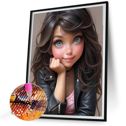 Sweet Cool Girl - Full Round Drill Diamond Painting 40*50CM