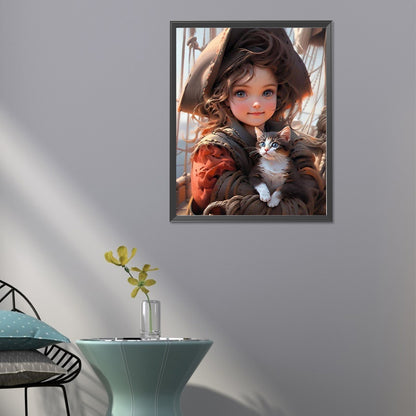 Sweet Cool Girl - Full Round Drill Diamond Painting 40*50CM