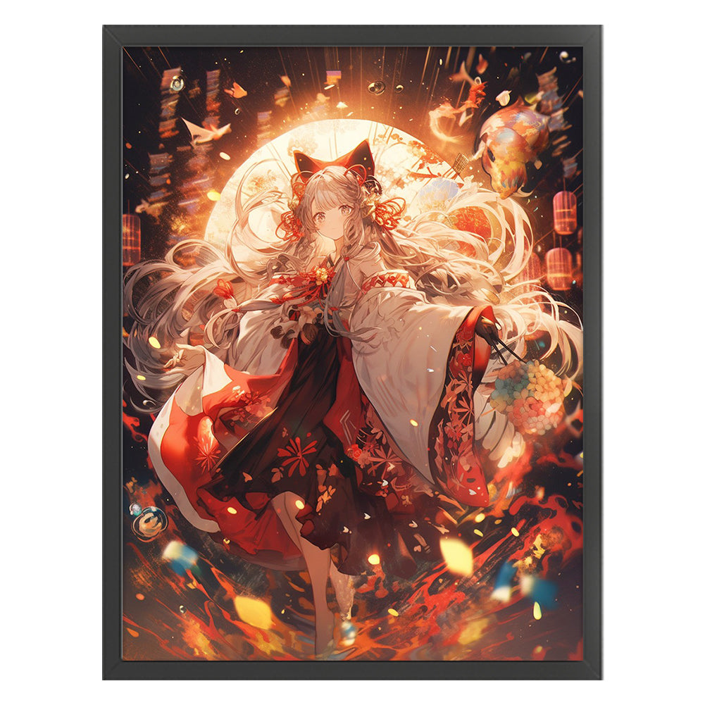 Cartoon Girl - 11CT Stamped Cross Stitch 50*65CM