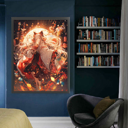 Cartoon Girl - 11CT Stamped Cross Stitch 50*65CM