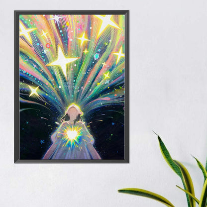 Glowing Girl - Full Round Drill Diamond Painting 40*55CM