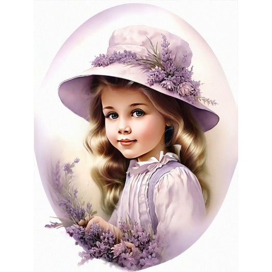 Lavender Girl - Full Round Drill Diamond Painting 30*40CM