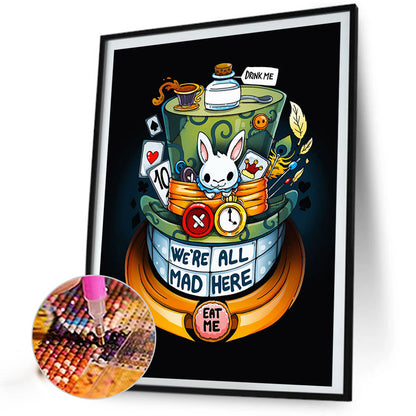 White Rabbit And Mad Hatter - Full AB Round Drill Diamond Painting 40*60CM